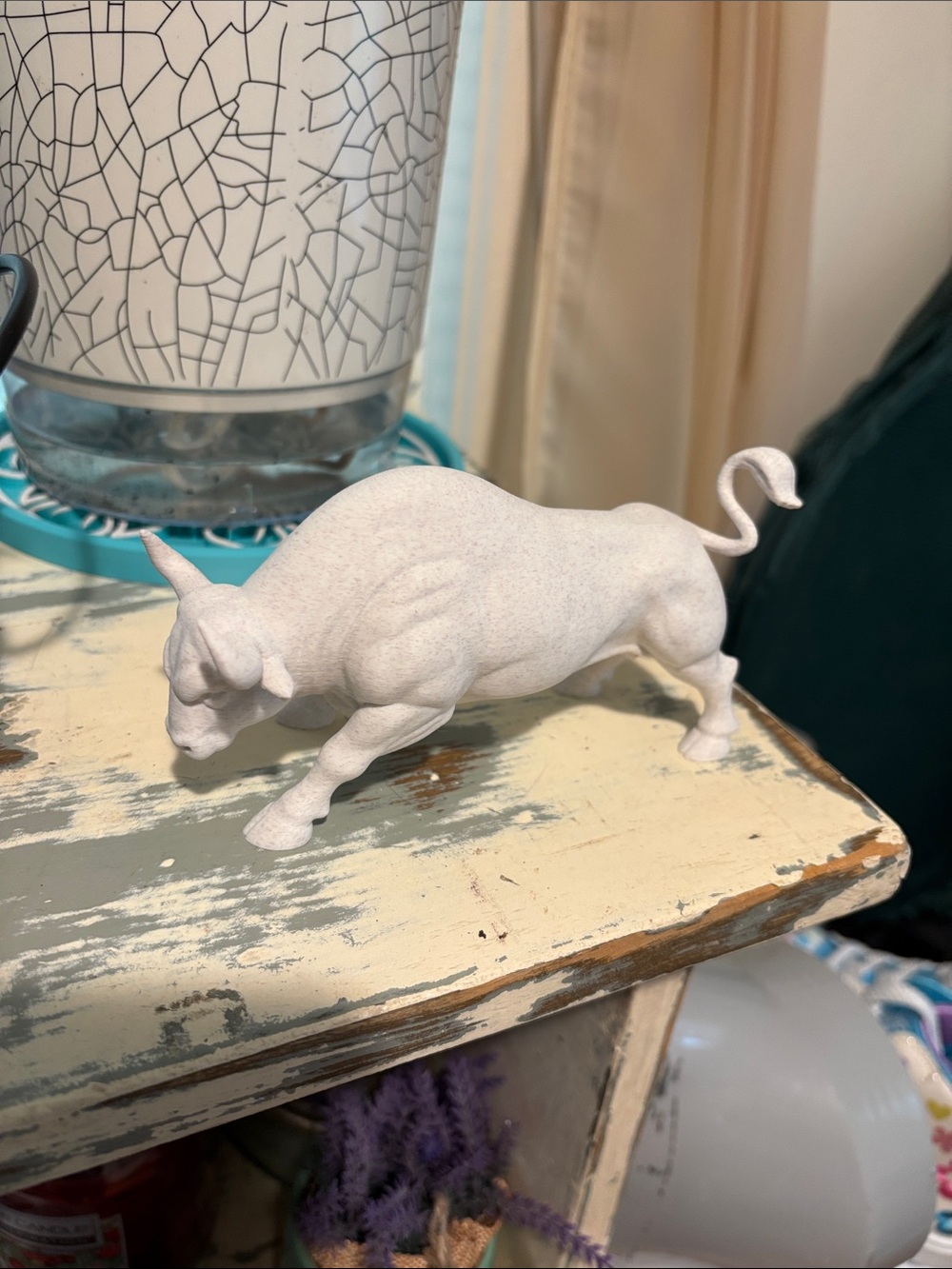 Home Interiors White Bull Figurine